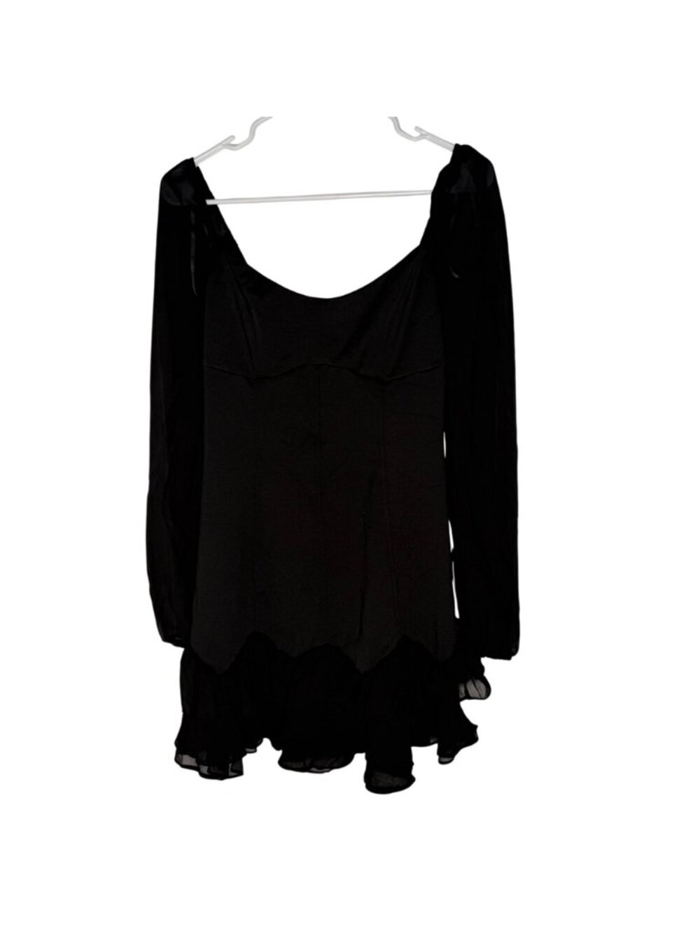 Lulus Gorgeous Expertise Black Ruffled Long Sleeve Mini Dress Size Small NWT! - Picture 2 of 6